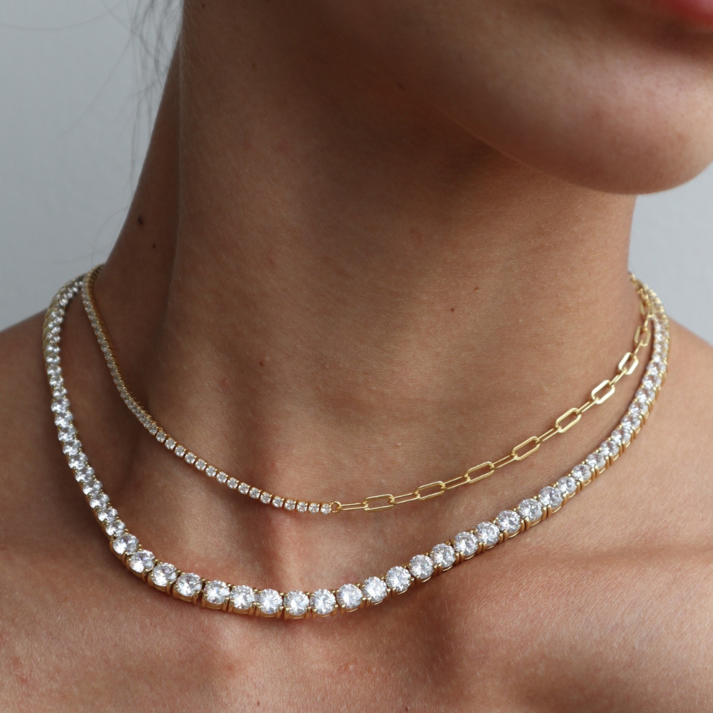 Tennis style necklace discount