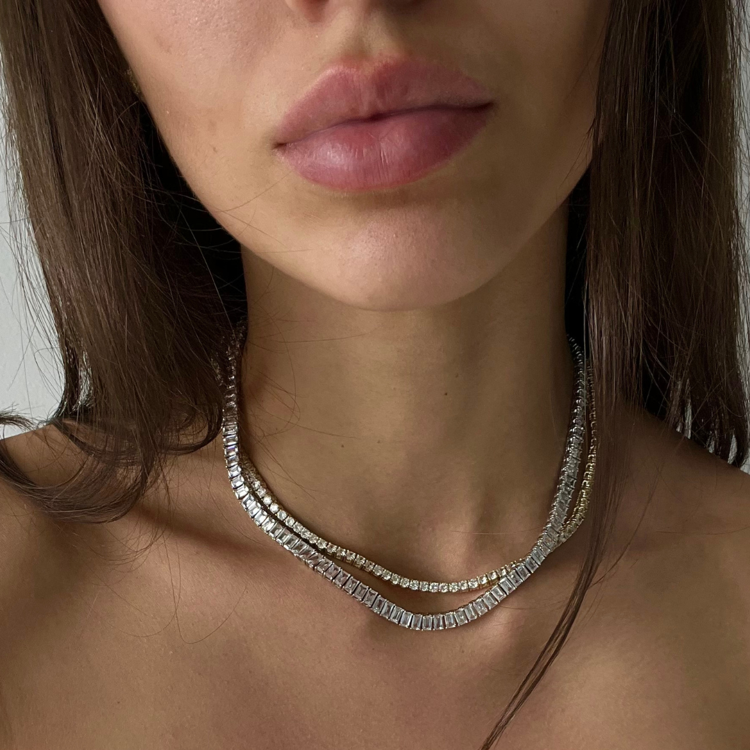 How long should my diamond tennis necklace be Capucelli