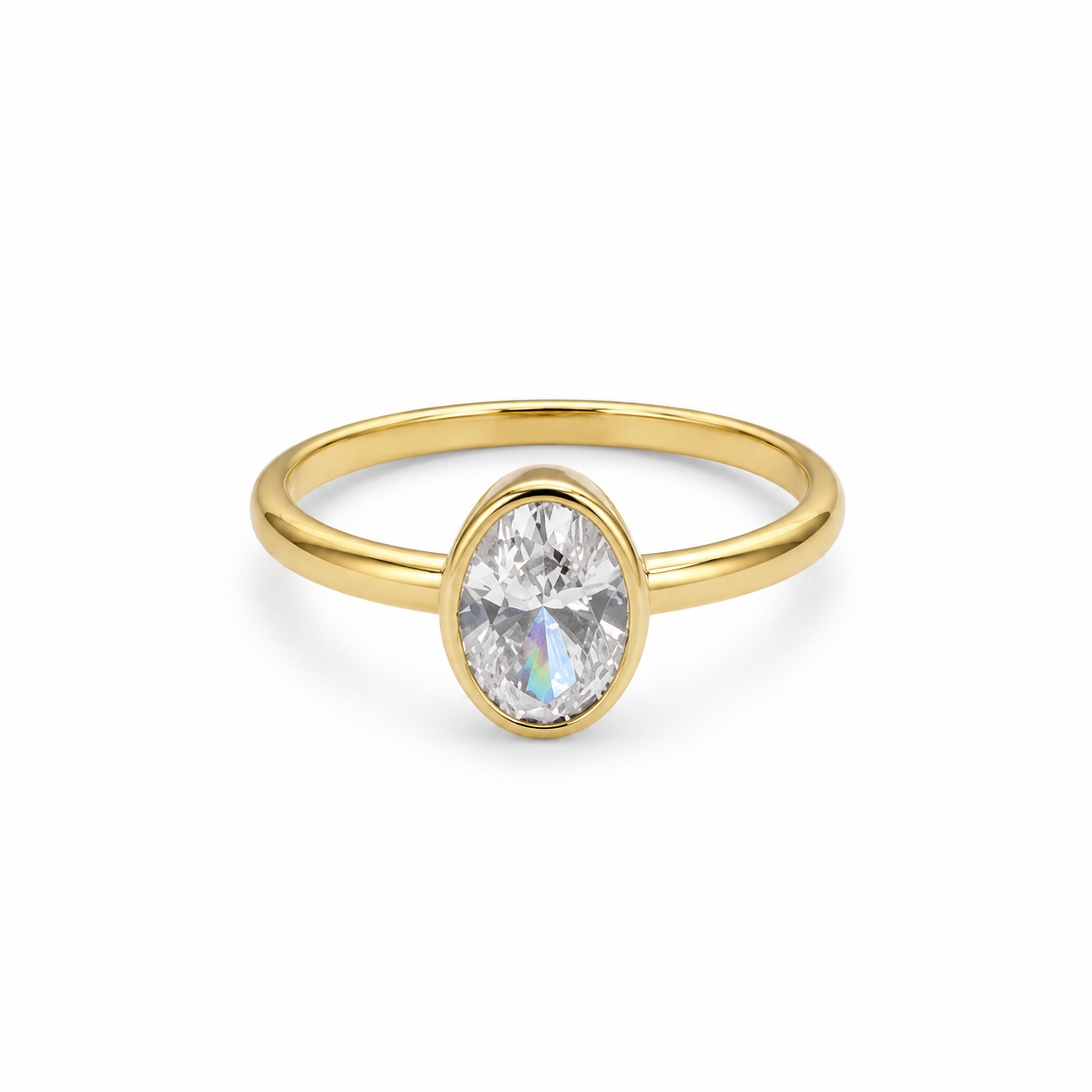 Lab Grown Diamond (1.00 ct.) Oval Cut North-South Bezel Setting 