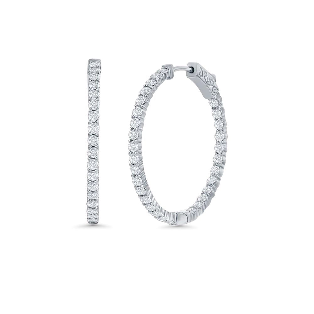 Diamond Inside-Out Hoop Earrings (2.00 ct.) in 14K Gold