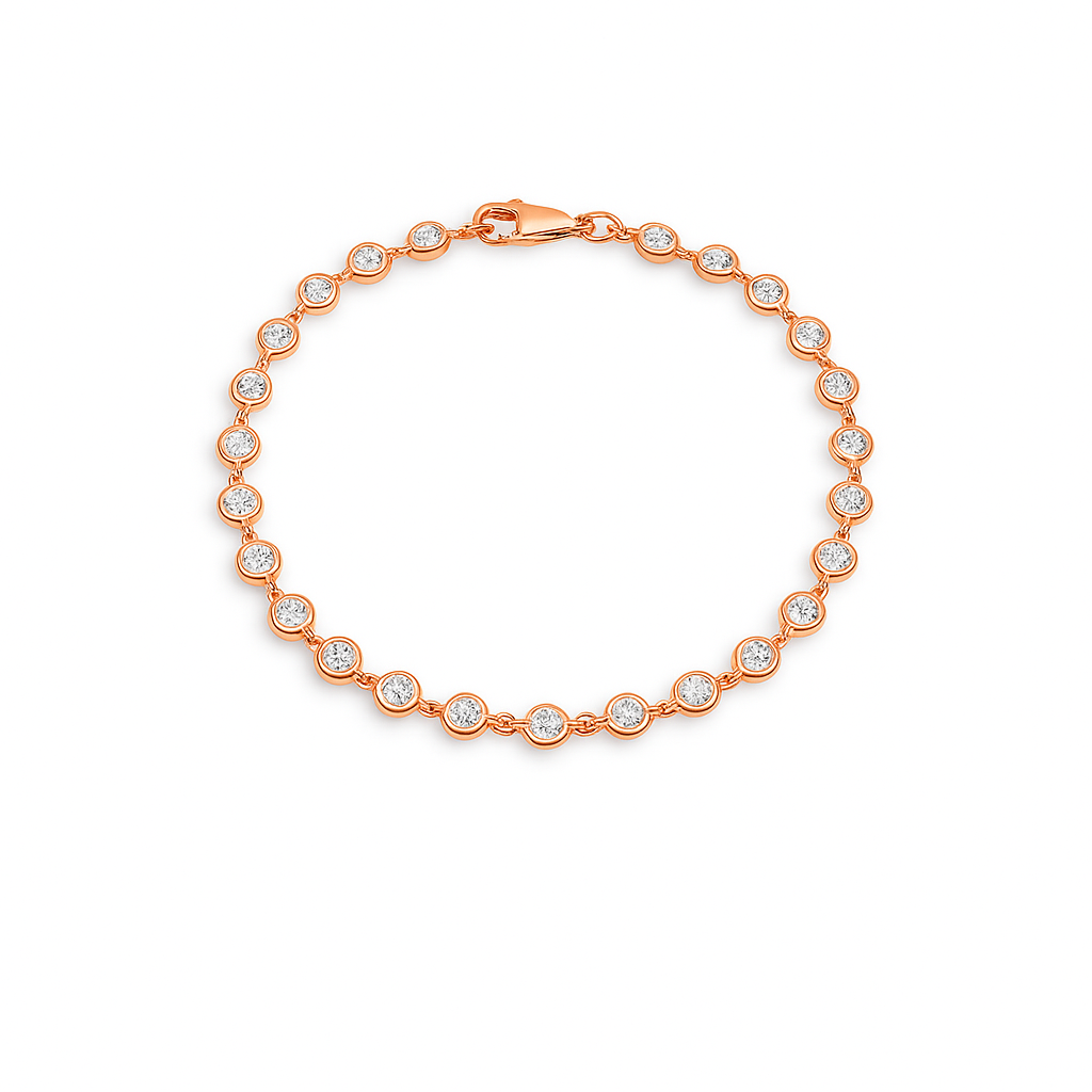 22 Stone Diamond By The Yard Bracelet (0.80 ct.) in 14K Gold