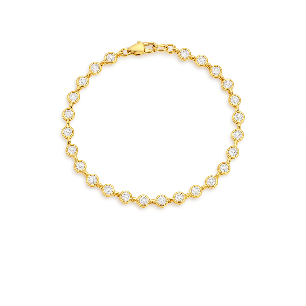 24 Stone Diamond By The Yard Bracelet (0.75 ct.) Bezel Set in 14K Gold