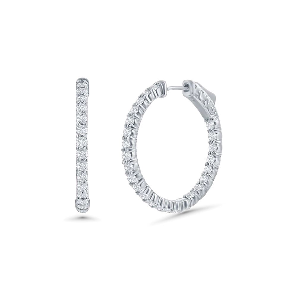 Diamond Inside-Out Hoop Earrings (1.50 ct.) in 14K Gold