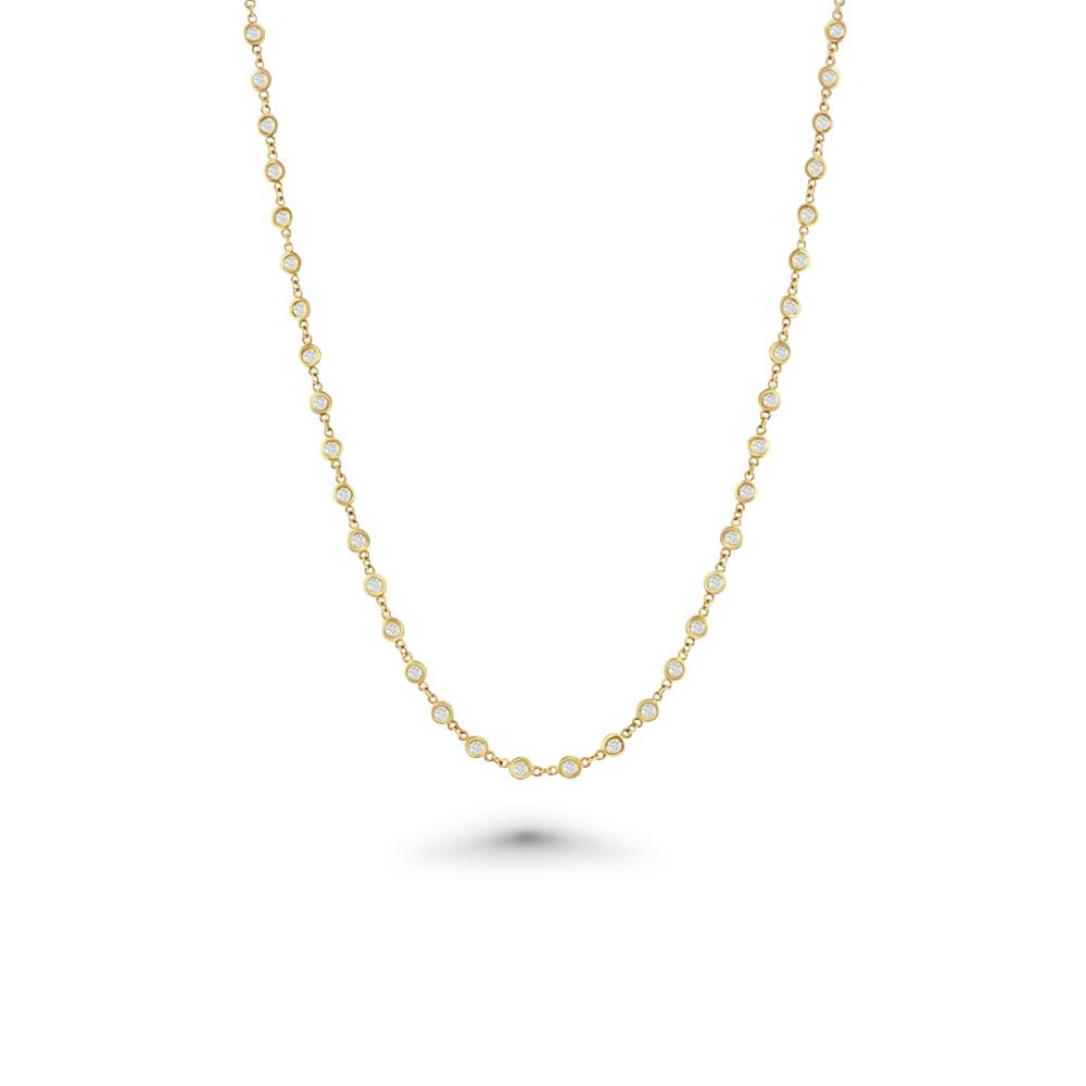 61 Stone Diamond Station Necklace, Bezel Set Diamond Station Necklace (2.25 ct.) in 14K Gold