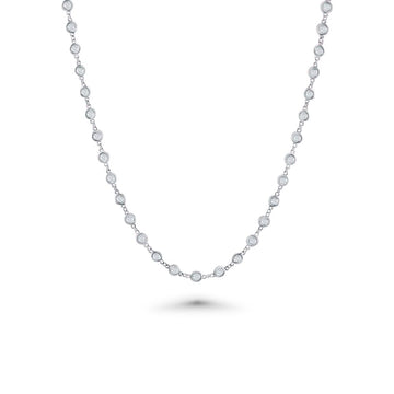 66 Stone Diamond By The Yard Necklace, Bezel Set Diamond Station Necklace (3.00 ct.) in 14K Gold