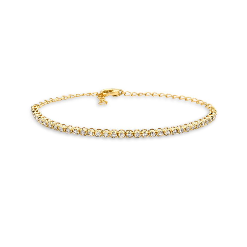 Adjustable Diamond Tennis Bracelet (0.70 ct.) Buttercup Setting in 14K Gold