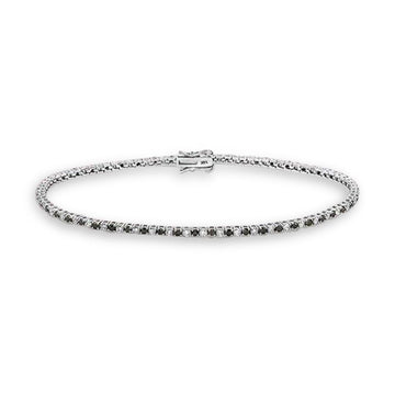 Alternate Black & White Diamond Tennis Bracelet (2.00 ct.) 2.00 mm 4-Prongs Setting in 14K Gold