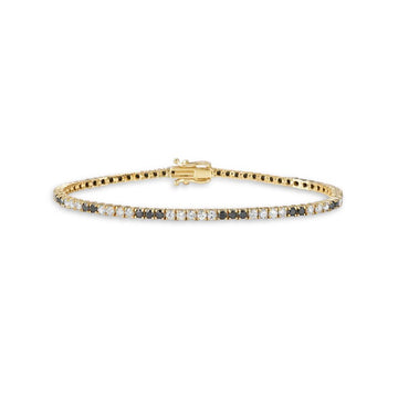 Alternate Black & White Diamond Tennis Bracelet (3.10 ct.) 2.50 mm 4-Prongs Setting in 14K Gold