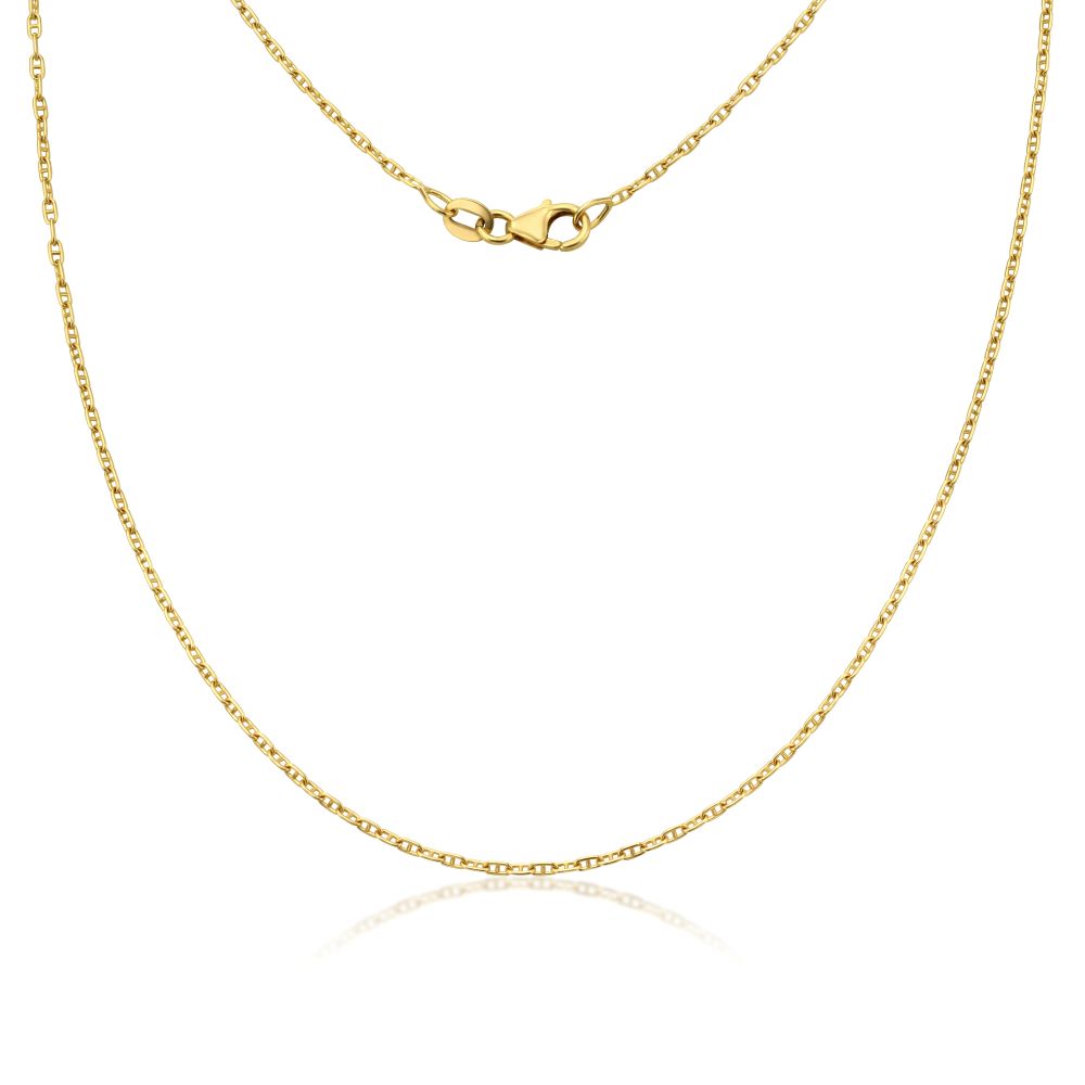 Dainty Mariner Curb Chain Necklace in 14K Gold