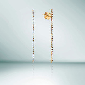 Diamond Line Tennis Earrings (0.60 ct.) in 14K Gold