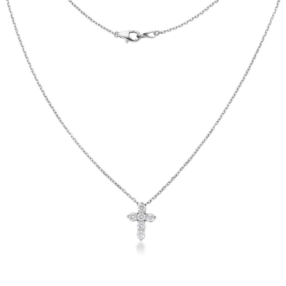 Diamond Cross Necklace (0.75 ct.) in 14K Gold