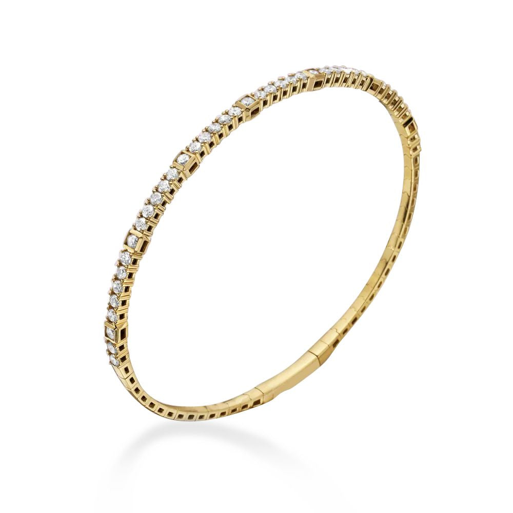 Diamond Flexible Bangle Bracelet (1.35 ct.) in 14K Gold