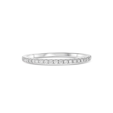 Diamond Halfway Pave Band in 14K Gold, 1.25 mm wide