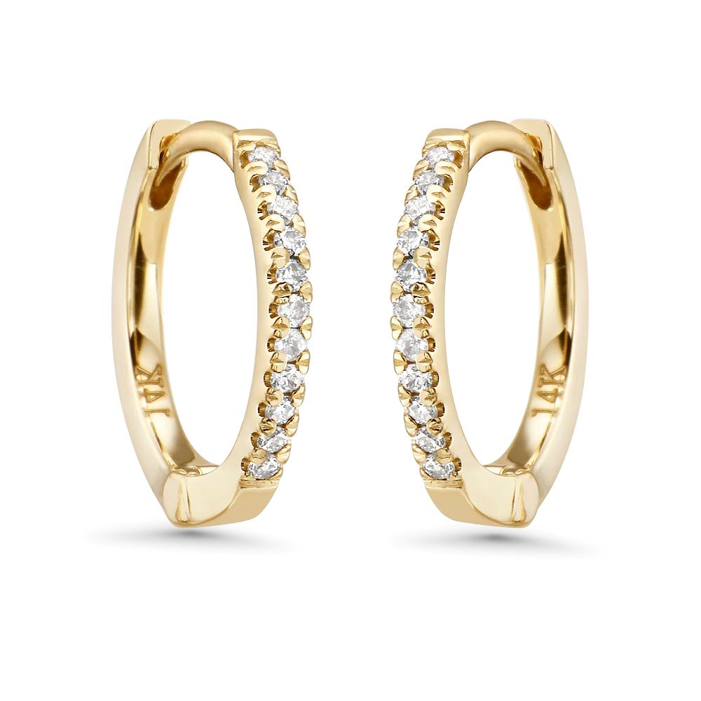 Diamond Huggies Earrings (0.12 ct.) in 14K Gold | Capucelli