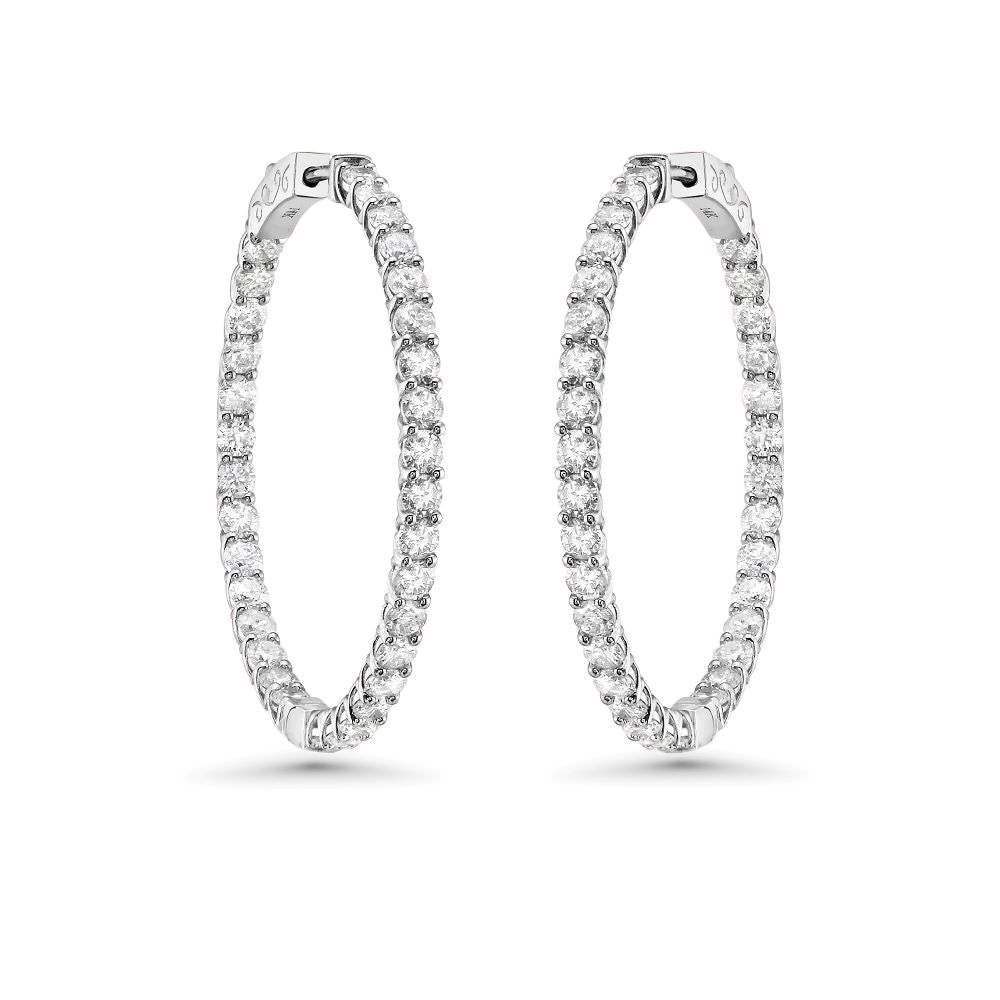 Diamond Inside-Out 1.25'' Hoop Earrings (4.50 ct.) 2.60 mm in 14K Gold