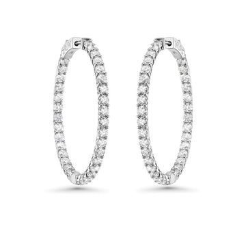 Diamond Inside-Out 1.25'' Hoop Earrings (4.50 ct.) 2.60 mm in 14K Gold