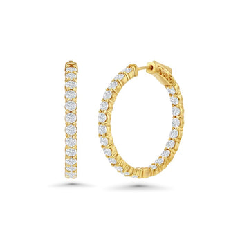 Diamond Inside-Out Hoop Earrings (4.00 ct.) in 14K Gold