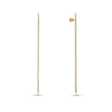 Diamond Line Tennis Earrings (1.20 ct.) 4 Prongs Setting in 14K Gold