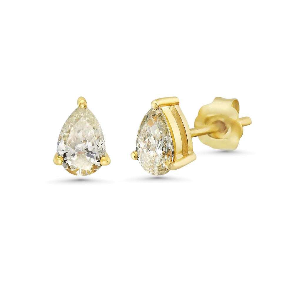 Diamond Pear Shape Studs Earrings (0.70 ct.) in 14K Gold
