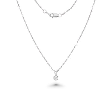 Diamond Solitaire Pendant Necklace (0.05-0.20 ct.) in 14K Gold