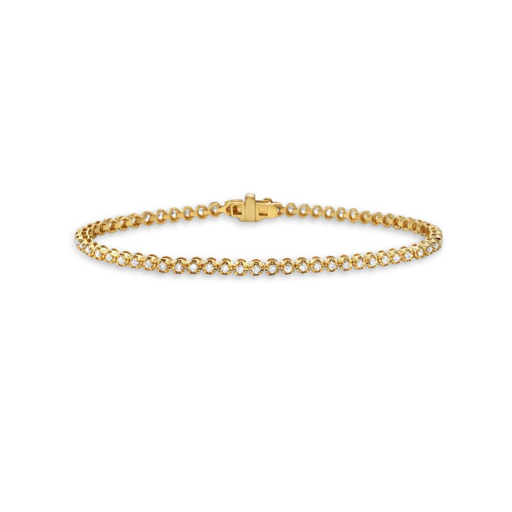 Diamond Tennis Bracelet (1.25 ct.) Buttercup Setting in 14K Gold