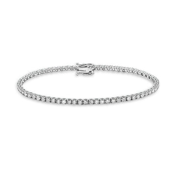 Diamond Tennis Bracelet (2.50 ct.) 2 mm 4-Prongs Setting in 14K Gold