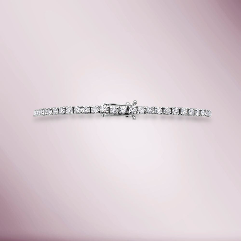 Diamond Tennis Bracelet (2.50 ct.) 4-Prongs Setting in 14K Gold - Made in Italy