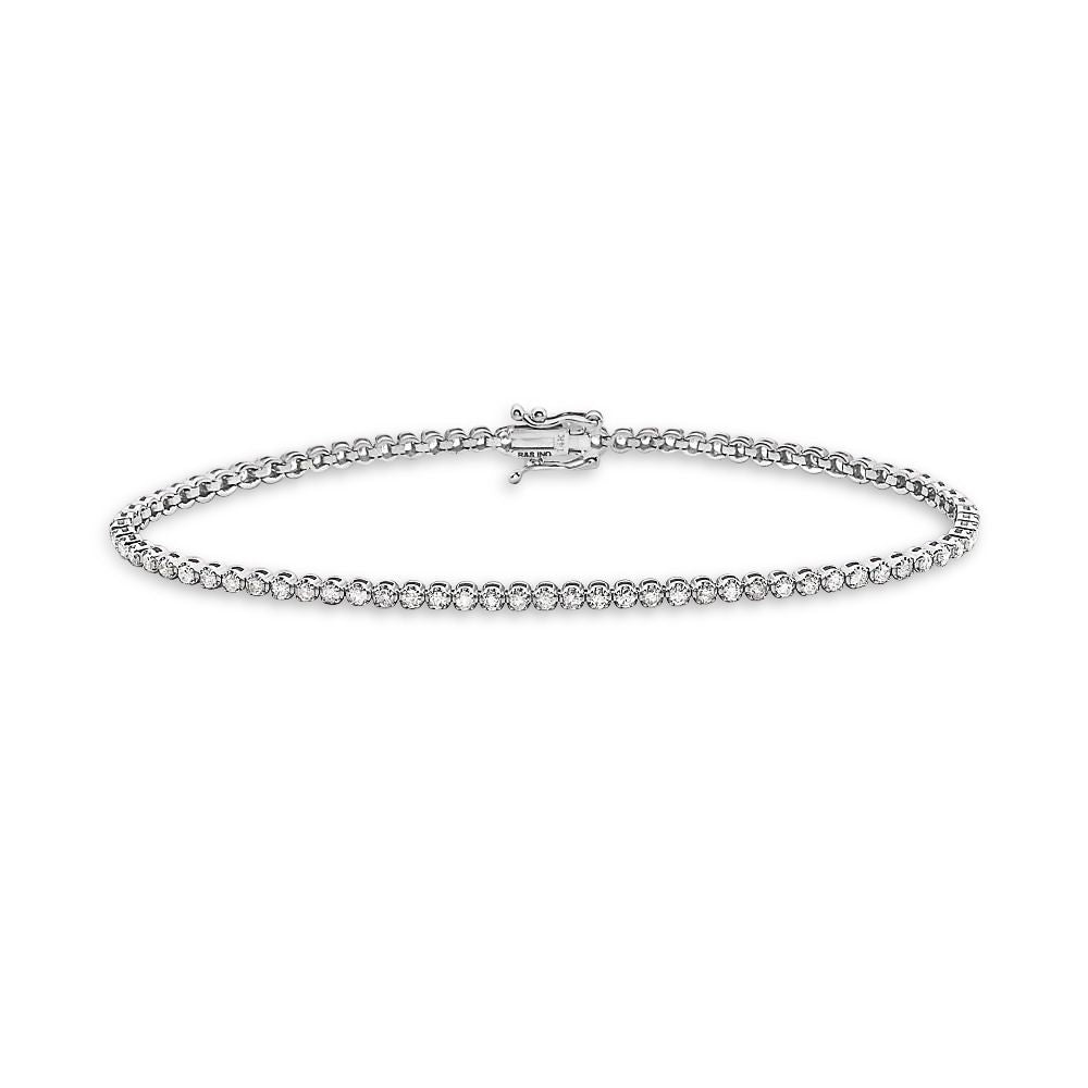 Diamond Tennis Bracelet (5.00 ct.) Buttercup Setting in 14K Gold