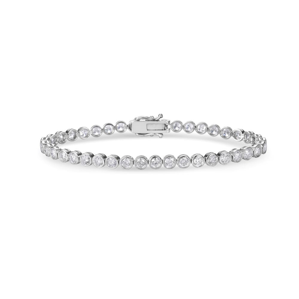 Diamond Tennis Bracelet (6.75 ct.) Bezel Setting in 14K Gold