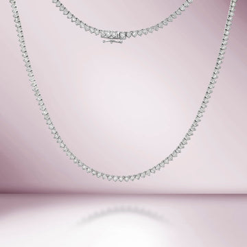 Diamond Tennis Necklace (2.10 ct.) Illusion Setting in 14K Gold