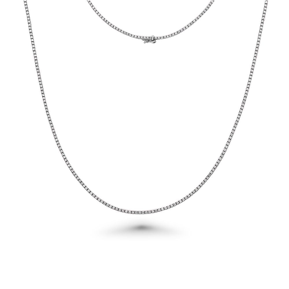 Diamond Tennis Necklace (3.50 ct.) 1.6 mm 4-Prongs Setting in 14K Gold