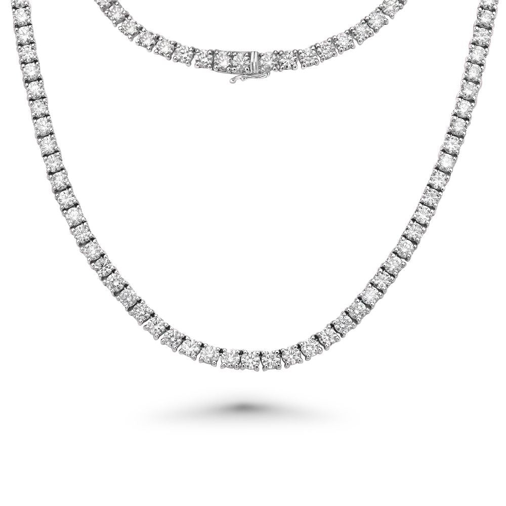 Diamond Tennis Necklace (32.00 ct.) 4.80 mm 4-Prongs Setting in 14K Gold