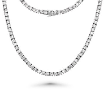 Diamond Tennis Necklace (32.00 ct.) 4.80 mm 4-Prongs Setting in 14K Gold