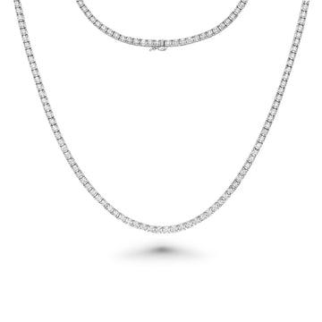 Diamond Tennis Necklace (4.00 ct.) 2 mm Illusion Setting in 14K Gold