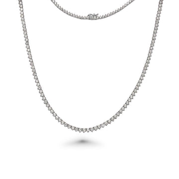 Diamond Tennis Necklace (5.50 ct.) 2 mm 3-Prongs Setting in 14K Gold