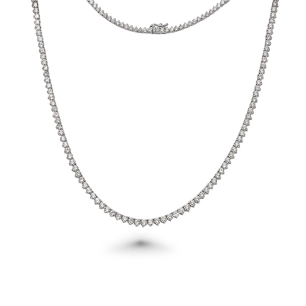Lab Grown Diamond Tennis Necklace (6.00ct.) 2.50mm 3-Prongs Setting in 14K Gold