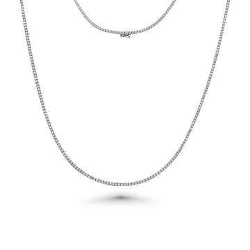 Diamond Tennis Necklace (5.50 ct.) 2 mm 4-Prongs Setting in 14K Gold