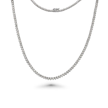 Diamond Tennis Necklace (7.50 ct.) 2.2 mm 3-Prongs Setting in 14K Gold