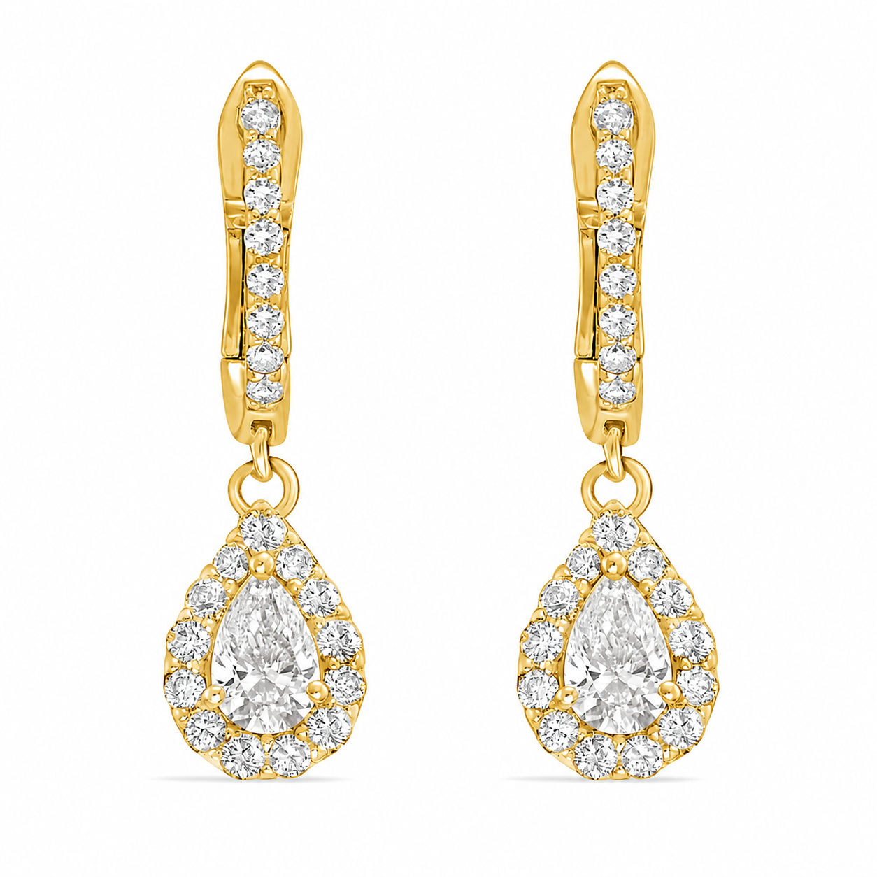 Diamond Drop Dangle Earrings (0.90 ct.) in 14K Gold