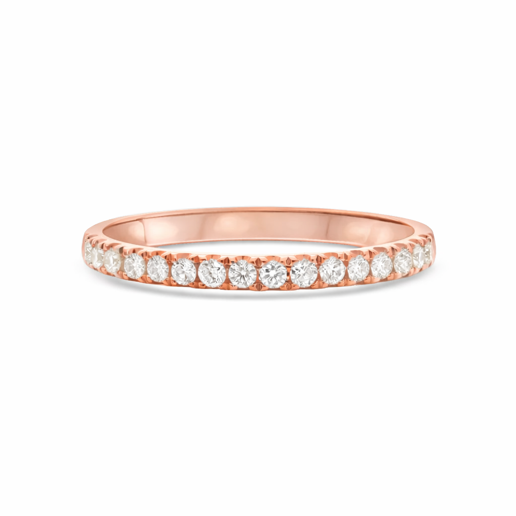 Diamond Halfway Pave Band in 14K Gold, 1.90 mm wide