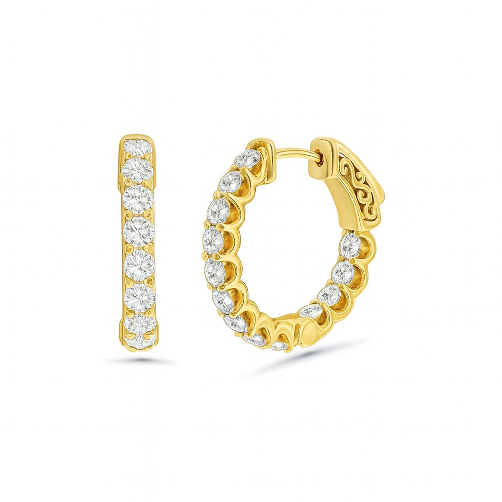 Diamond Inside-Out Hoop Earrings (1.75 ct.) in 14K Gold