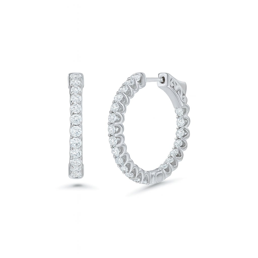 Diamond Inside-Out Hoop Earrings (2.10 ct.) in 14K Gold