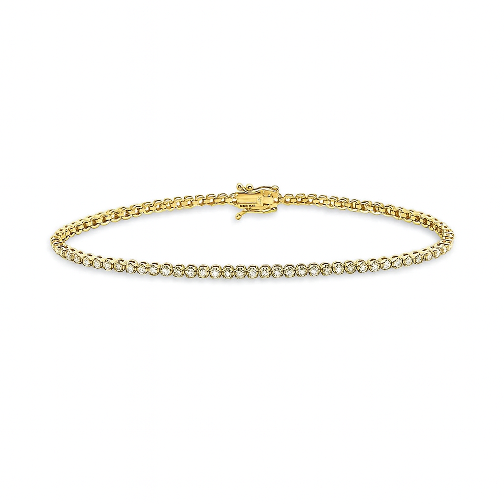Diamond Tennis Bracelet (1.00 ct.) Buttercup Setting in 14K Gold