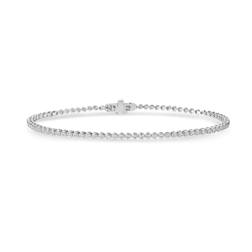 Diamond Tennis Bracelet (2.00 ct.) Bezel Setting in 14K Gold