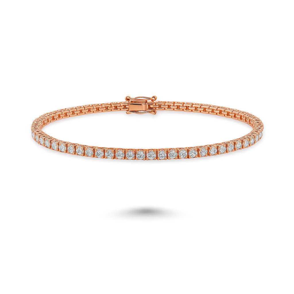 Diamond Tennis Bracelet (3.30 ct.) 2.30 mm 4-Prongs Setting in 14K Gold