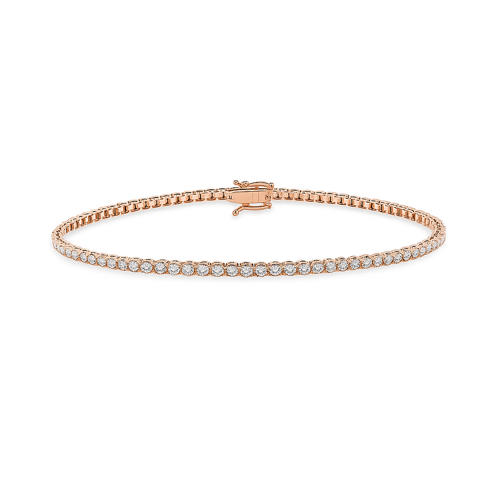 Diamond Tennis Bracelet (5.00 ct.) Buttercup Setting in 14K Gold