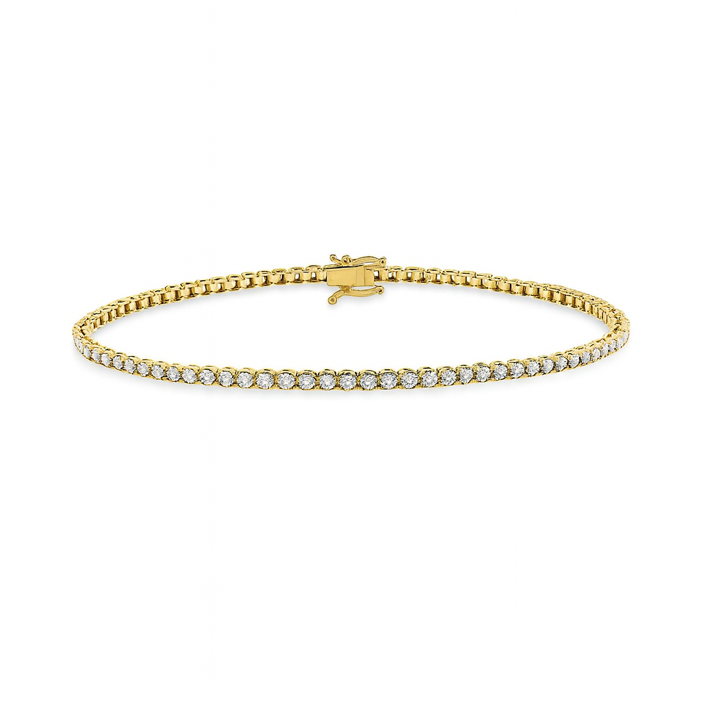 Diamond Tennis Bracelet (5.00 ct.) Buttercup Setting in 14K Gold
