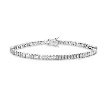 Emerald Cut Diamond Tennis Bracelet (5.80 ct.) 1.7mm 4-Prongs Setting in 14K Gold