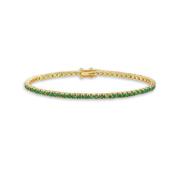 Emerald Tennis Bracelet (5.35 ct.) 3.00 mm 4-Prongs Setting in 18K Gold