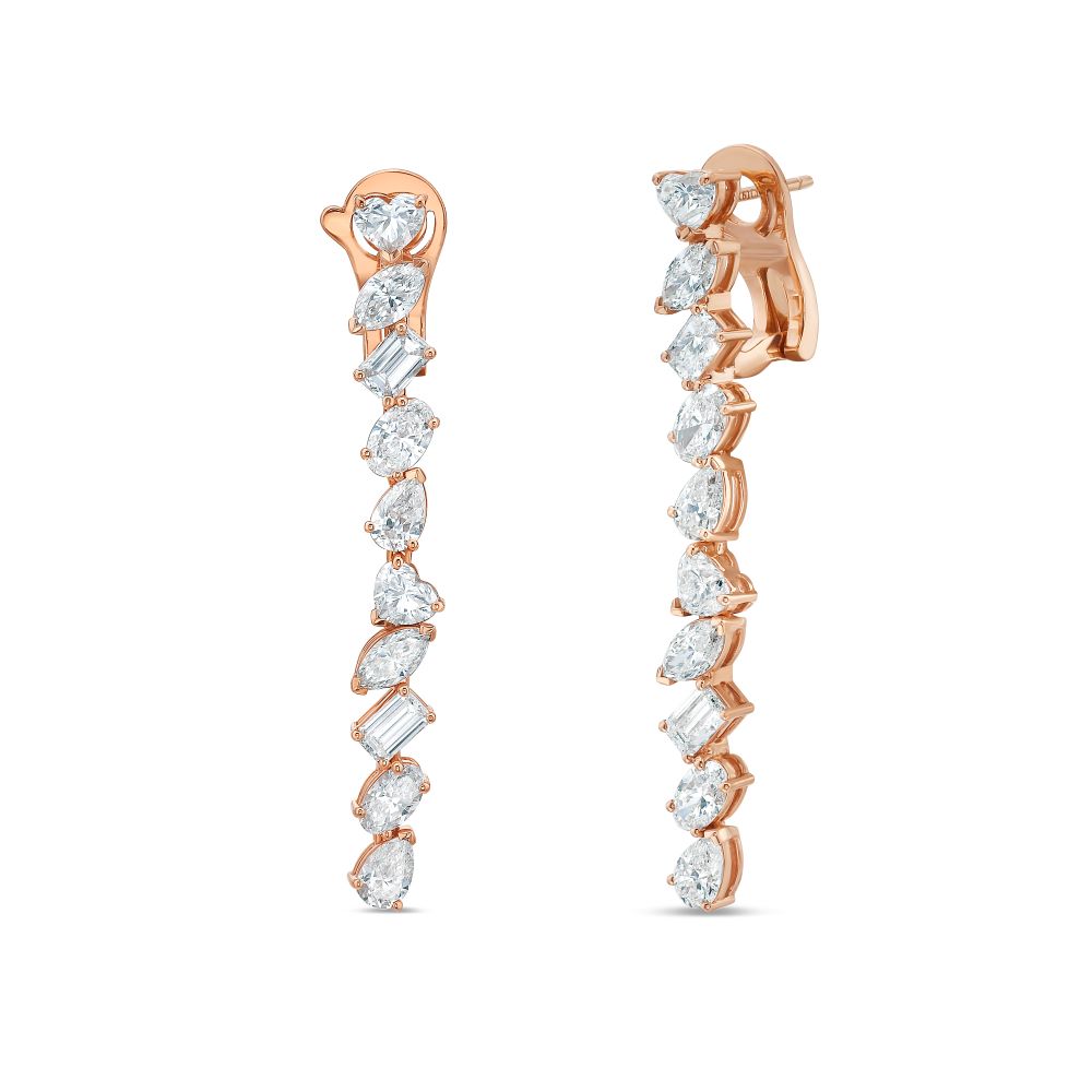 Fancy Multi Shape Diamond Earrings (6.61 ct.) in 18K Gold